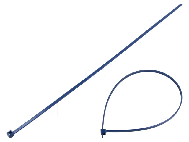Kabelbinder; met metaal; L: 390mm; W: 4,6mm; polyamide; 225N; blauw Kabelbinder; met metaal; L: 390mm; W: 4,6mm; polyamide; 225N; blauw